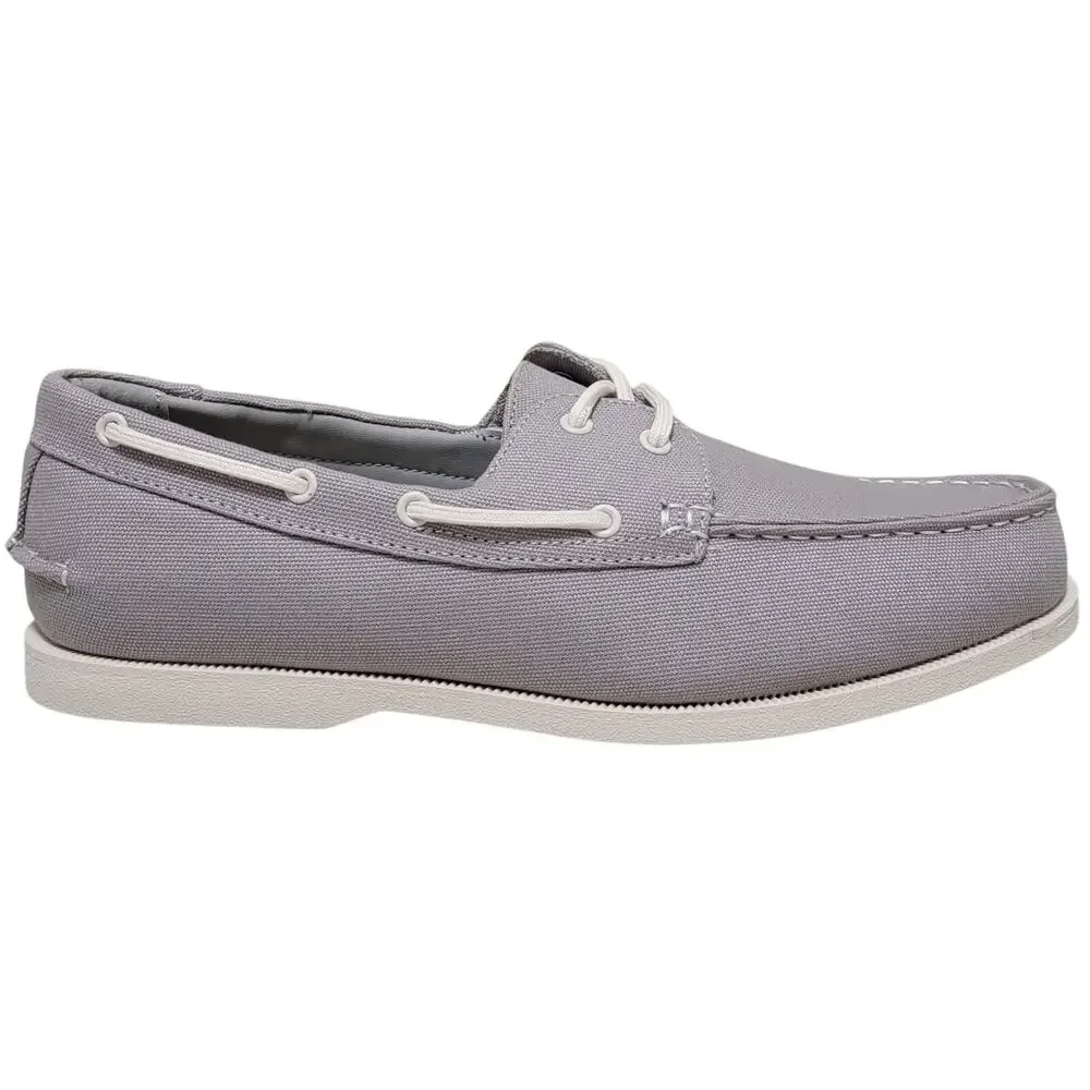 Club Room Men 2-Eye Casual Boat Shoes Elliot Size US 10M Grey Canvas
